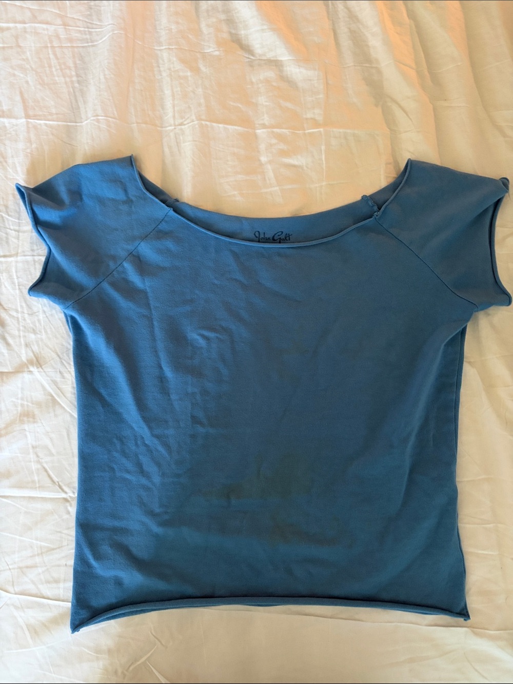 Brandy Melville Blue Scoop Neck Short Sleeve Top